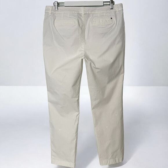 Tommy Hilfiger White Cotton Ankle Slim Fit Chino Trousers (14) - Picture 4 of 13